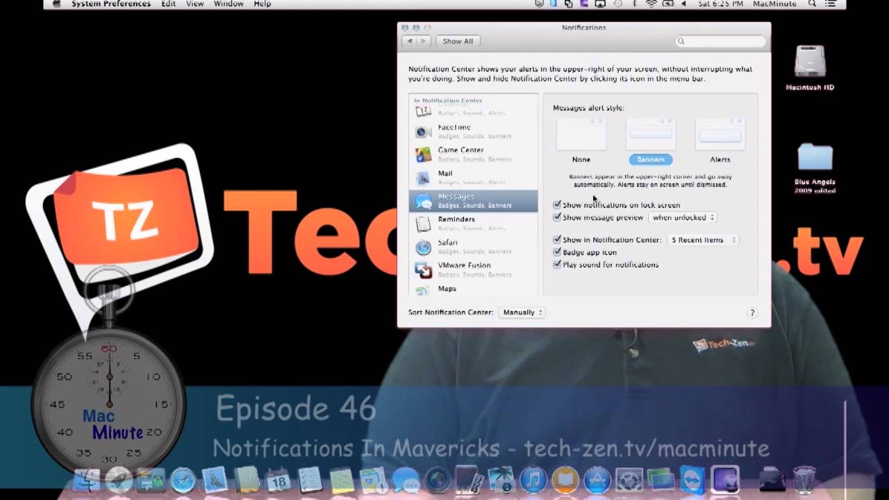 Thumbnail for New Notification Features in Mavericks - Mac Minute - Episode 46 - Tech-Zen.tv - Alixa.tv