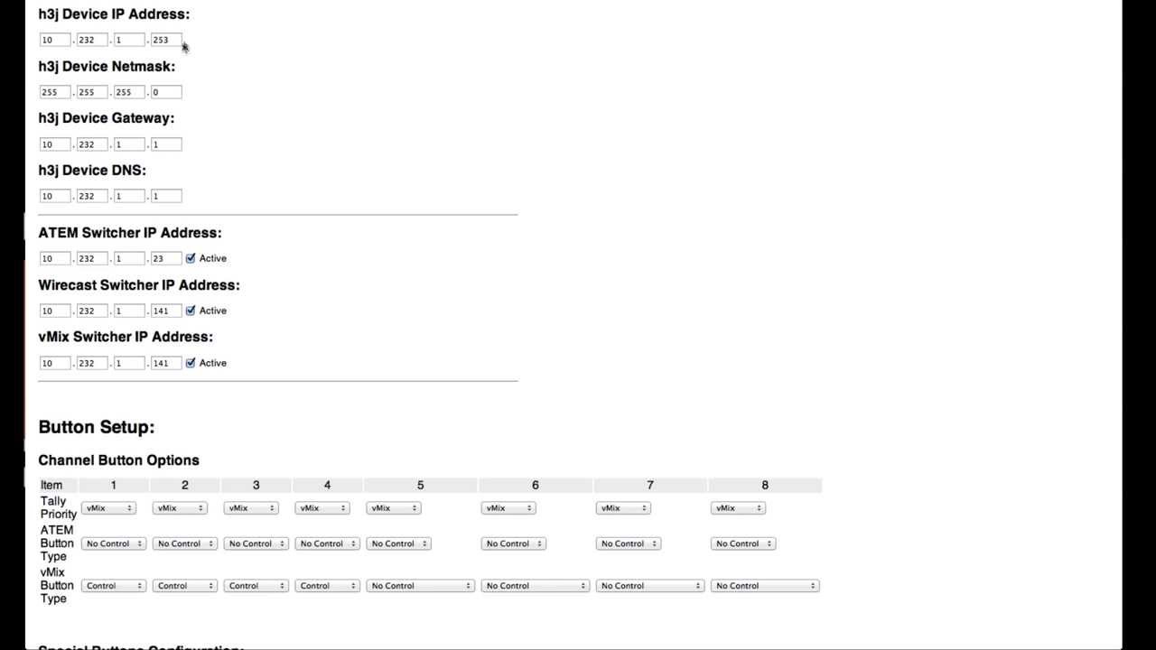 Thumbnail for Configuring an H3J.com C200 Video Control Surface Via The Web Configuration Interface