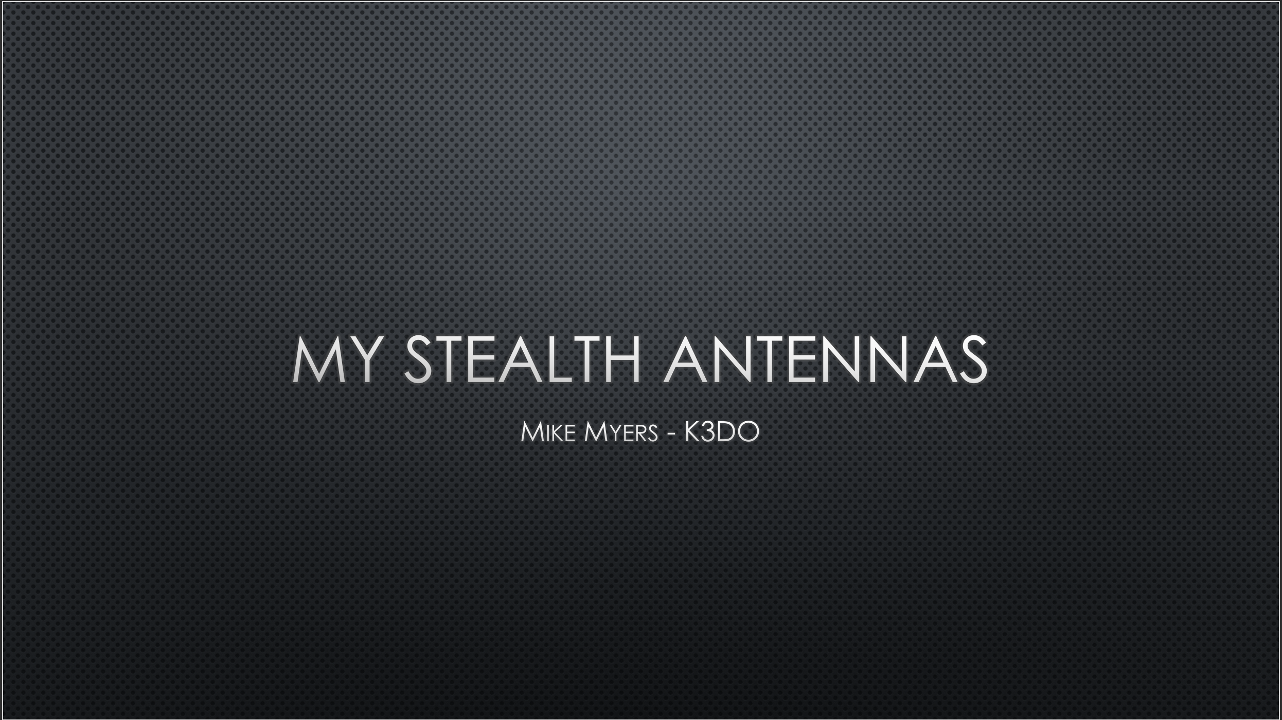 Header image for Nov 15Powerpoint for The Villages Amateur Radio Club Antenna Presentation